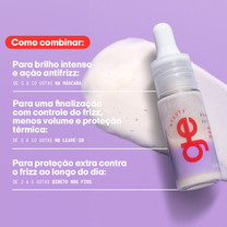 Resultados do Booster antifrizz GE Beauty mostrando cabelos lisos e sem frizz