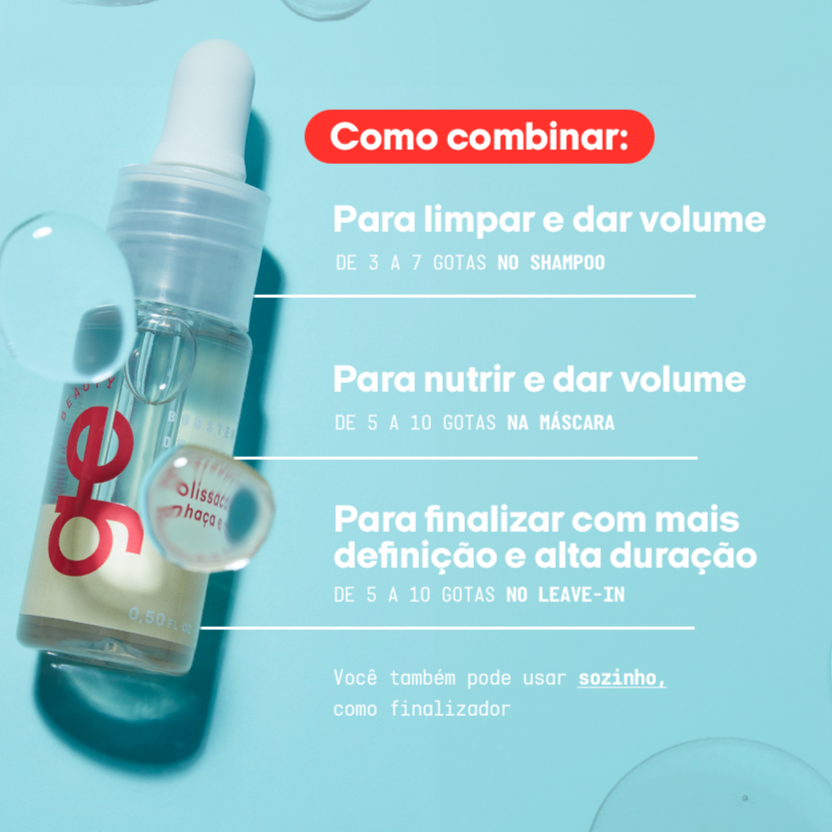 Resultados do Booster definição GE Beauty mostrando cachos bem definidos e com movimento