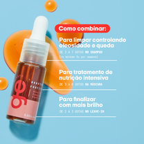 # Como combinar o Booster Fortificante:
## Para limpar controlando a oleosidade: de 3 a 7 gotas no shampoo sem sulfato GE Beauty; use no mínimo 3x por semana para resultados otimizados
## Para tratamento de nutrição intensiva: de 3 a 6 gotas na máscara condicionadora GE Beauty
## Para finalizar com mais brilho: de 2 a 3 gotas no leave-in protetor térmico GE Beauty