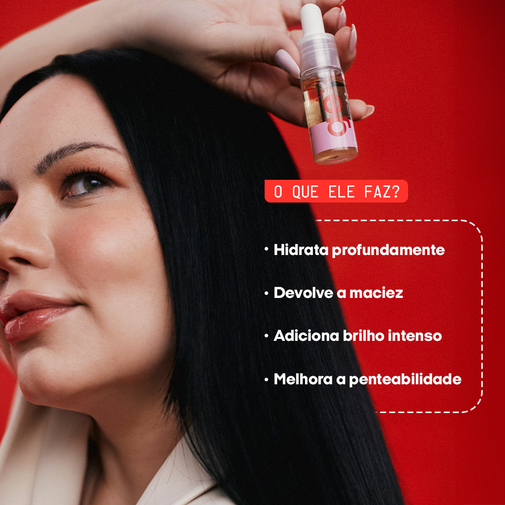 # O que o **BOOSTER HIDRATANTE** GE Beauty faz?
## Hidrata profundamente
## Devolve a maciez
## Adiciona brilho intenso
## Melhora a penteabilidade
