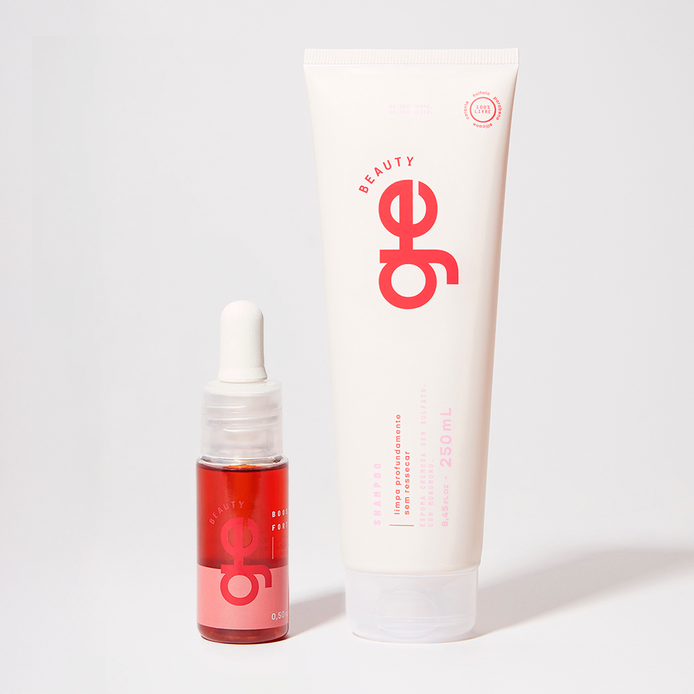 Dupla Shampoo Sem Sulfato + Booster Fortificante GE Beauty