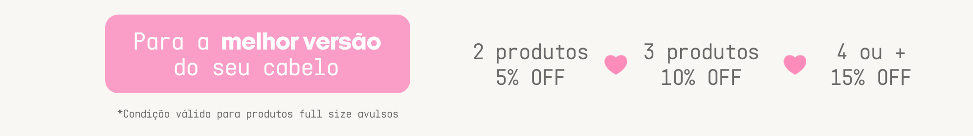 Promoção progressiva GE Beauty | Até 15% off comprando 4 ou mais produtos full size