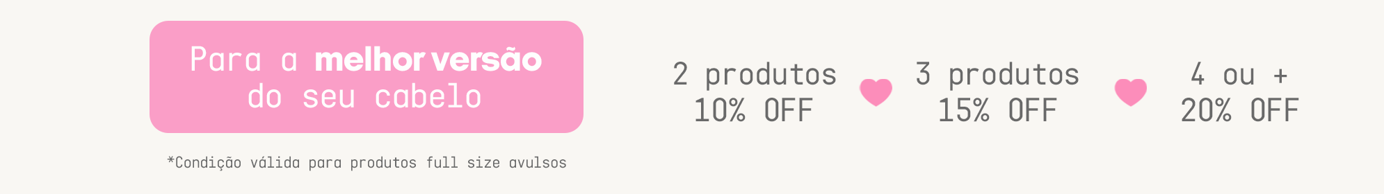 Promoção progresiva GE Beauty  | Até 20% off comprando 4 ou mais produtos full size