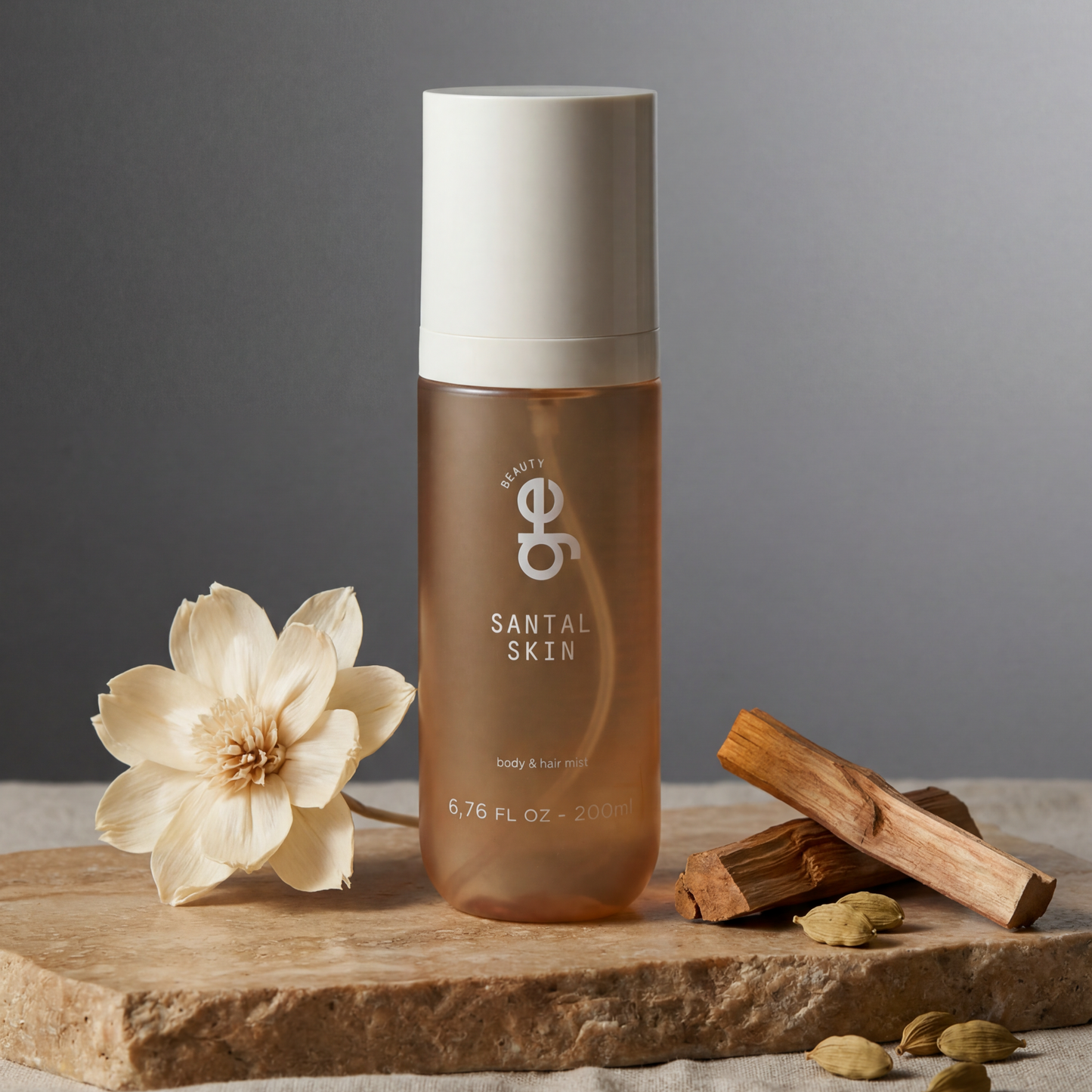 Santal Skin Body & Hair Mist GE Beauty, bruma amadeirada para cabelo e corpo