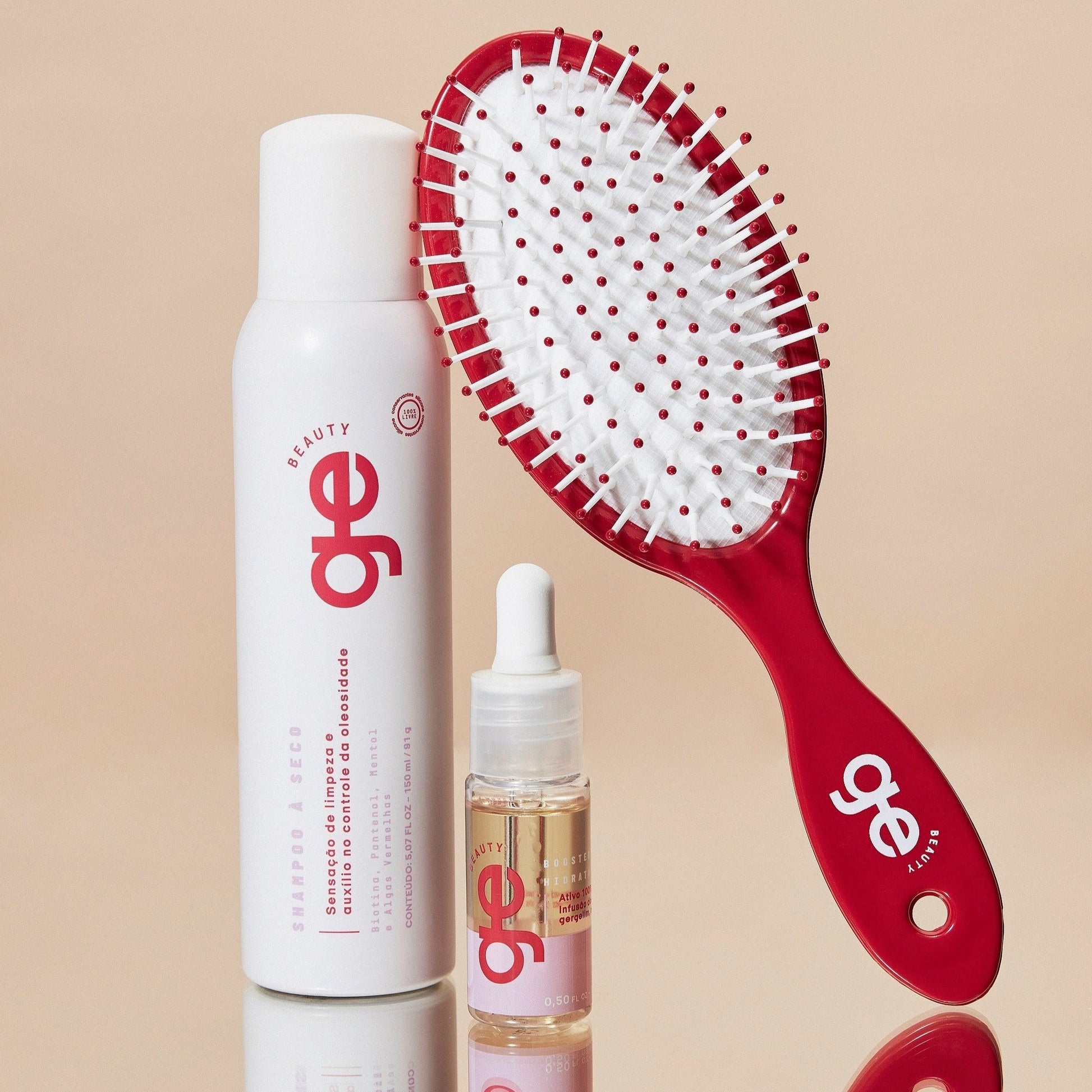 Kit cabelo renovado GE Beauty com produtos para revitalização e nutrição dos fios